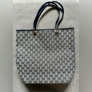 GUC- Gucci Vintage GG Canvas Tote 31243 - Black/Gray